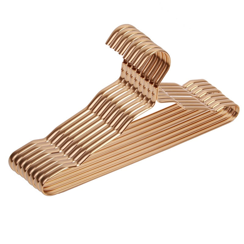 10Pcs Clothing Hangers Metal Clothes Hngers Anti-Slip Aluminium Alloy Drying Rac