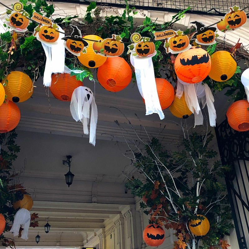 2023 Year Happy Halloween Banner Garland for Halloween Home Hanging Ornament Decorations Kids Child Favors Creative
