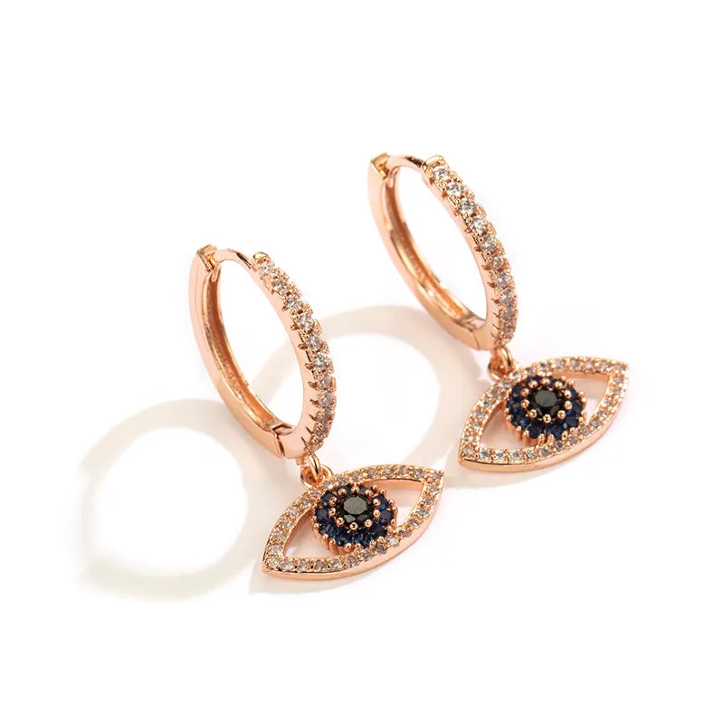 SIPENGJEL Fashion Blue Crystal Turkey Evil Eye Dangle Earrings for Women Gold Plated Cute Unique Earrings Trendy Jewelry 2023