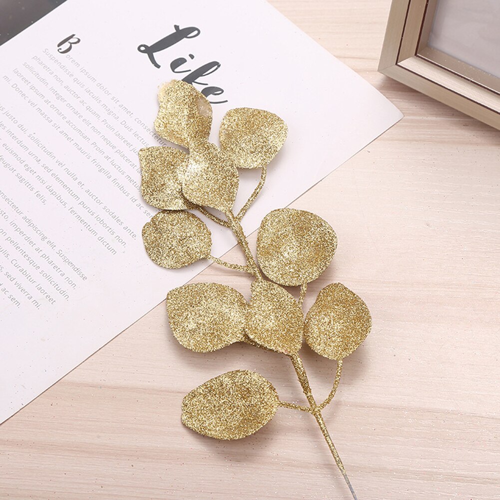 DIY Xmas Tree Garland Hanging Decor Christmas Tree Decor Christmas Hollow Christmas Glitter Tree Branches Simulated Leaves