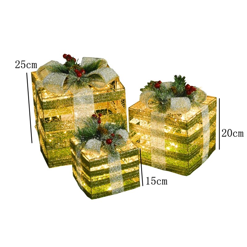 Creative Ornaments Christmas Decoration Glowing Christmas Deer Christmas Tree Ornaments Reindeer Family New Year Decoration