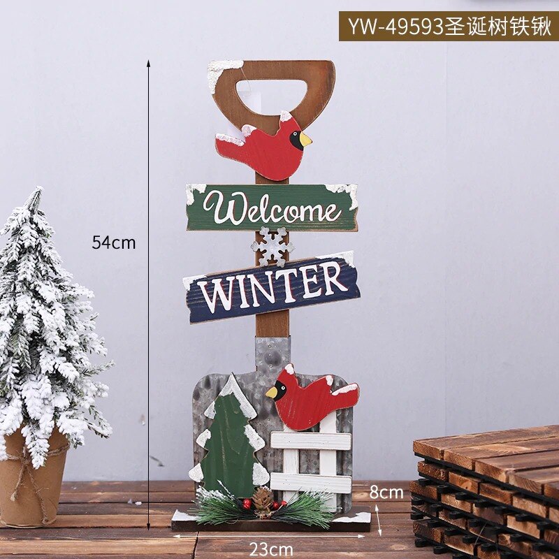 Christmas Decor Floor Letterbox Postbox Home Outdoor Wood Christmas Party Decora