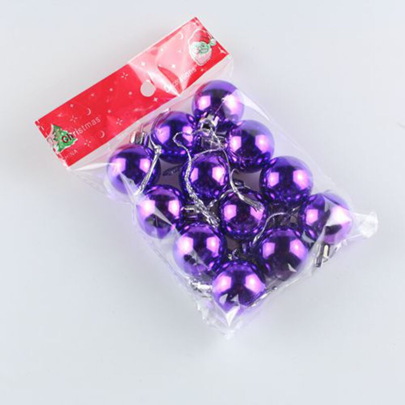 3CM Classic Fashion Plastic Christmas Ball Pendant Drop Ornaments High Quality Electroplated Bright Christmas Tree Decoration