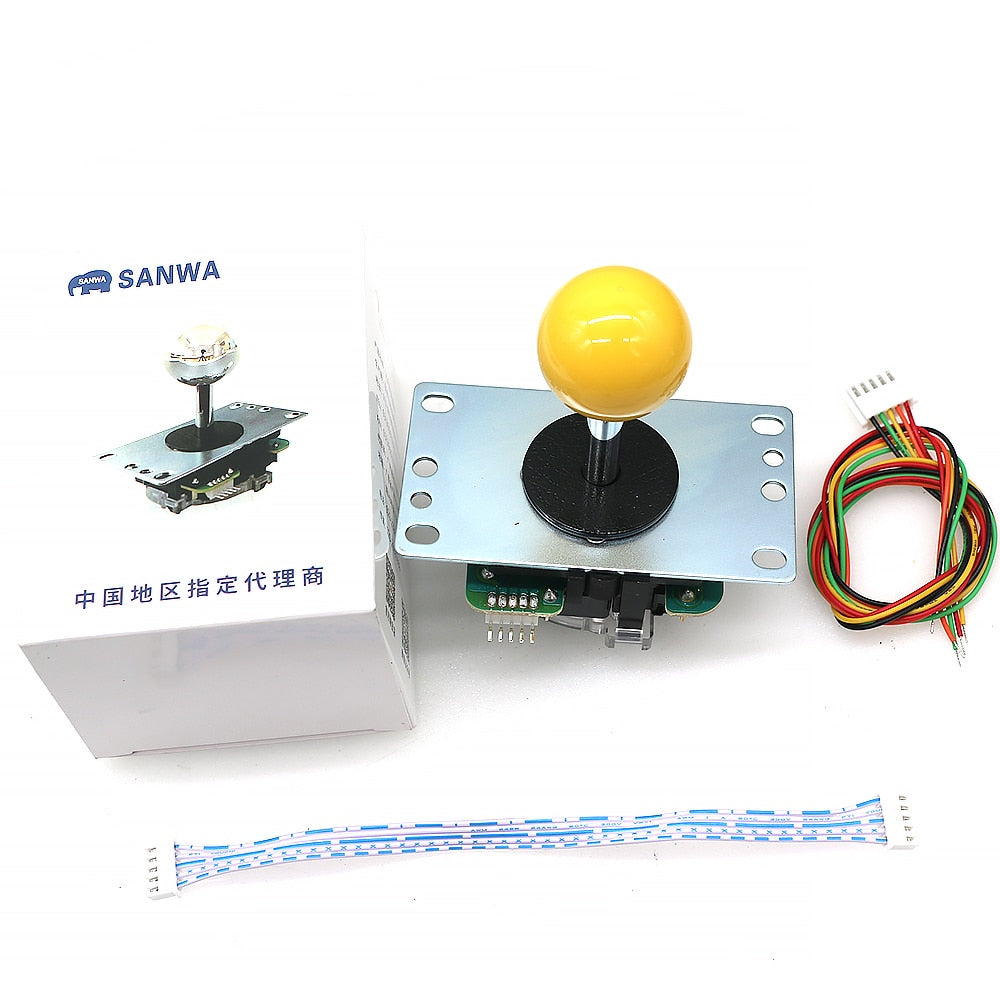 Original Japan Sanwa Joystick JLF TP 8YT Fighting Rocker With Topball 5pin Wire Jamma Arcade Vending Game PC Zero Delay Kit DIY