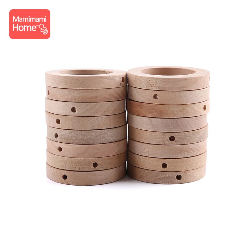 20PCS 25*8MM Wood Teether DIY Crafts for Baby Nursing Bracelets Necklace Wooden Rings Children'S Goods Teething Wooden Blank Toy