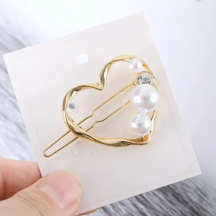 Metal Leaf Hair Clip Barrettes Hairpin Barrette Hair Claws Women Girls Trend Charm Moon Round Triangle