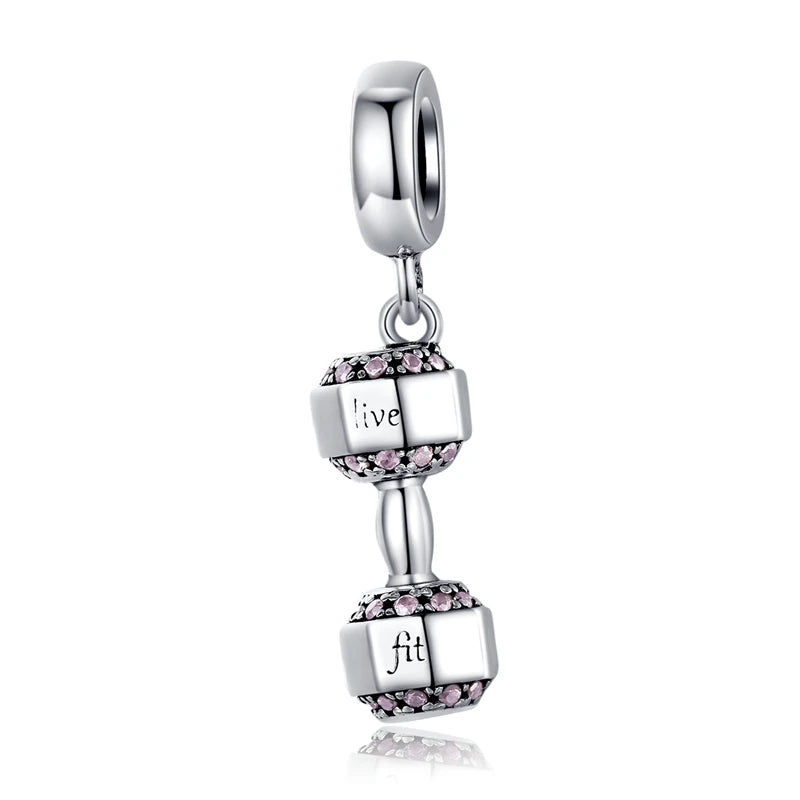BISAER 925 Sterling Silver Couple Girl Boy Pendant Charm Pineapple Strawberry Dessert Beads for Women Bracelet DIY Fine Jewelry
