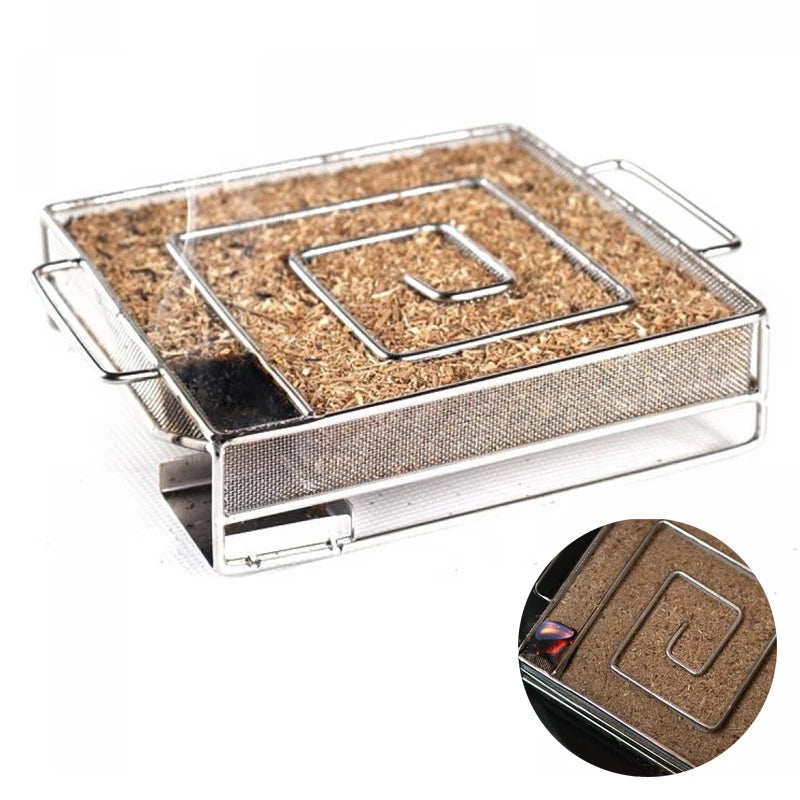 8.07'' Stainless Steel BBQ Grill Accessories Round Smoker Apple Small Wood Chips Barbecue Cold Smoke Generator Bacon Meat Tools