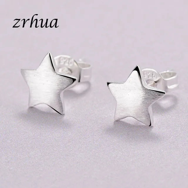 Newest 925 Sterling Silver Needle Women's Jewelry Cute Chic Stud Earrings for School Girls Kids Lady Birthday S925 Stamp