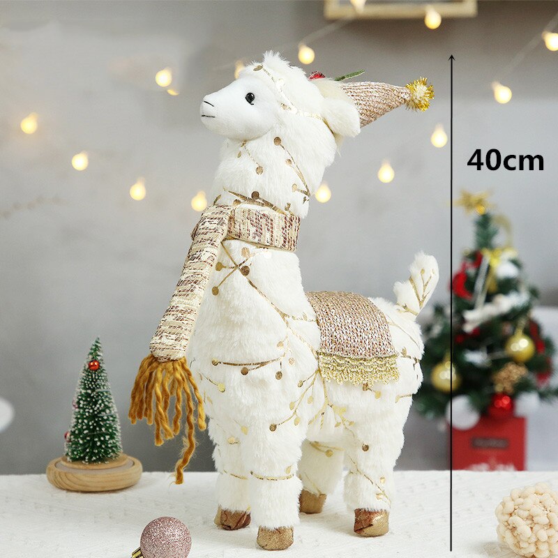 Santa Claus Snowman Alpaca Elk Christmas Decorations for Home New Year Christmas Doll Home Figures Ornaments Merry Christmas