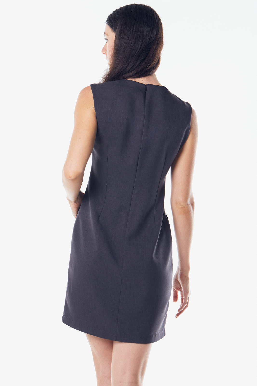 Italian Wool Dress Pleated With Pockets