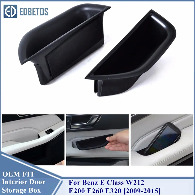 Door Storage Barrel for Mercedes Benz E Class W212 E200 E260 E320 Door Handle Container Holder Tray Storage Box 2009 2010-2015