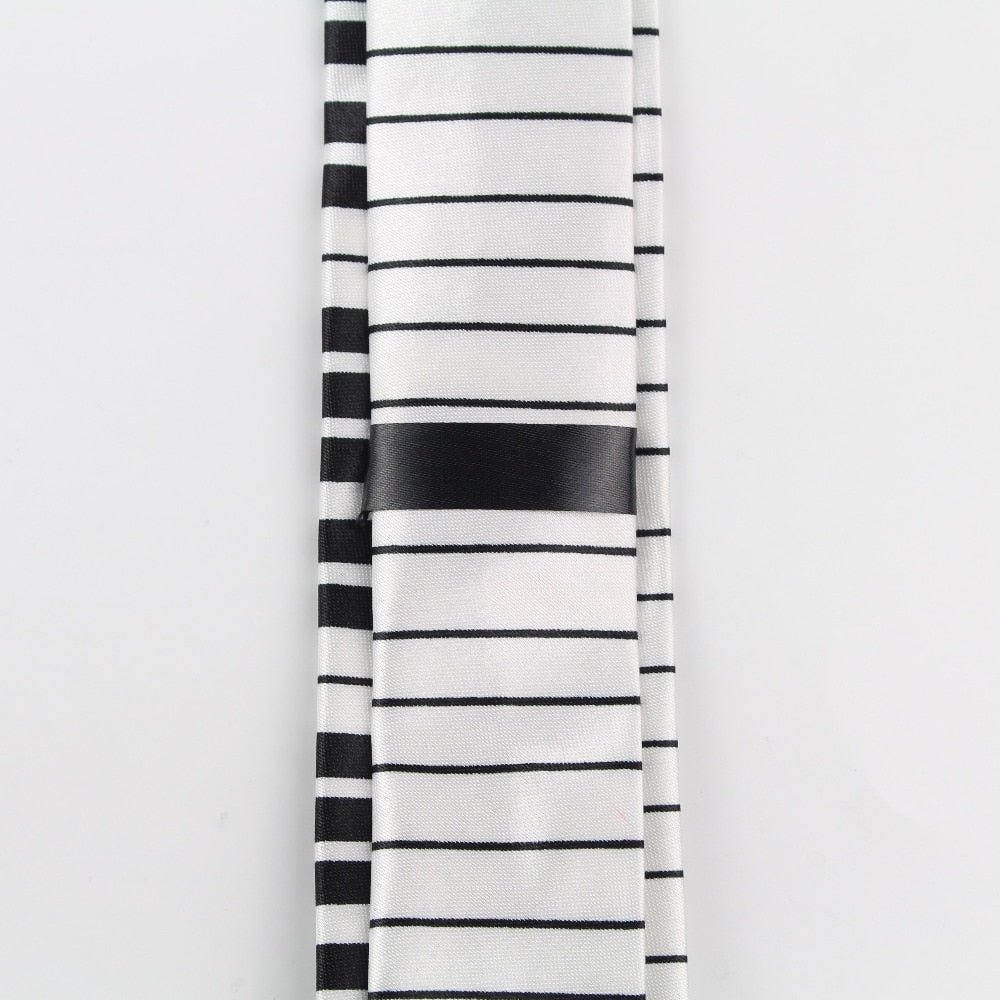 Men's Fashion Neckties Helloween Festival Christmas Tie Soft Designer Character Necktie Music Score Piano Guitar