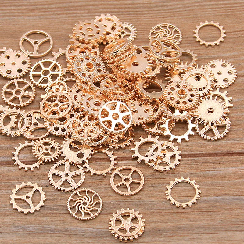 60PCS 10 Color Small Size 8-15mm Mix Alloy Mechanical Steampunk Cogs & Gears Diy Accessories New Oct Drop Ship