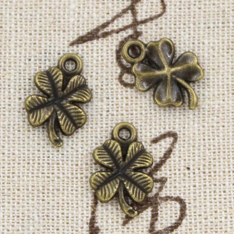 20pcs Charms Lucky Irish Four Leaf Clover 17x11mm Antique Making Pendant Fit,Vintage Tibetan Bronze,DIY Handmade Jewelry