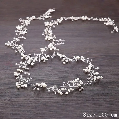 Rhinestone Crystal Headbands Wedding Hair Accessories Bridal Pearl Headband Pearl Hair Band Handmade Bridal Head Jewelry