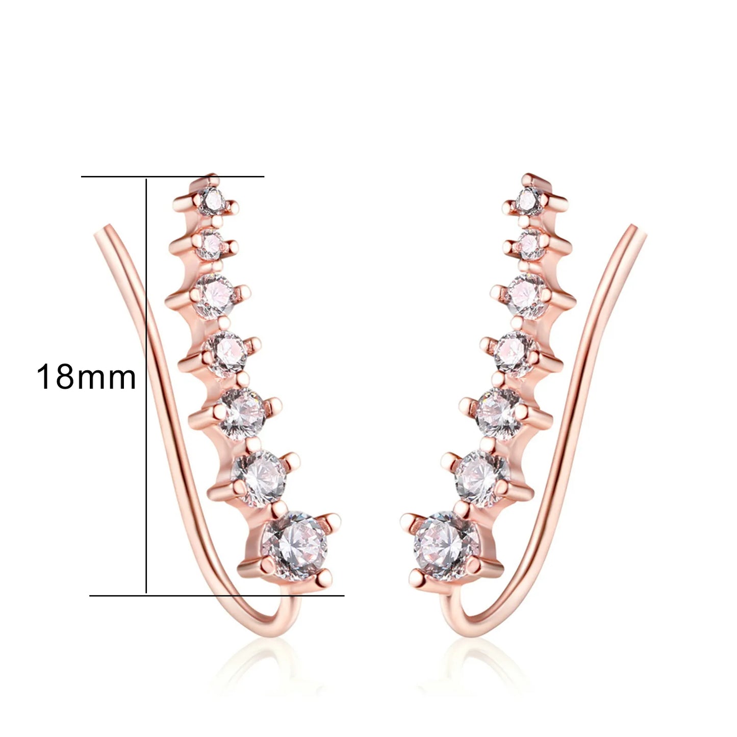 Long Dipper Ear Hook Clip on Earrings for Women Four-Prong Setting Zircon Climbing Ear Cuff Earrings Fashion Jewelry E527