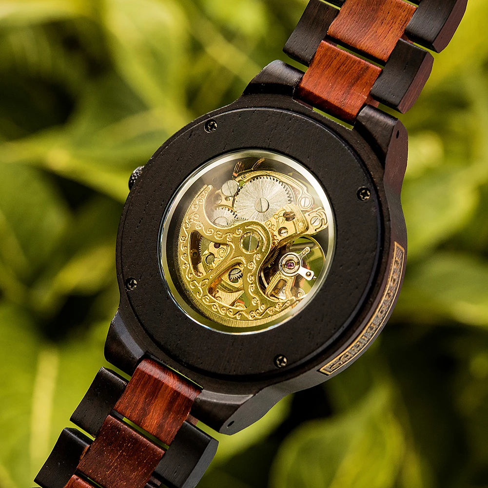 Personalized Watch Men BOBO BIRD Wood Automatic Watches Relogio Masculino Custom Anniversary for Him Engraving