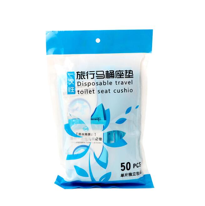 50Pcs Disposable Toilet Seat Cover Mat 100% Waterproof Toilet Seat Pad for Home Travel/Camping Bathroom Accessiories