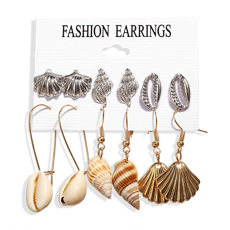 17KM 30 Boho Tassel Earrings Bohemian Long Earrings Set for Women Brincos Geometric Fabric Drop Earring Female Fashion Jewelry