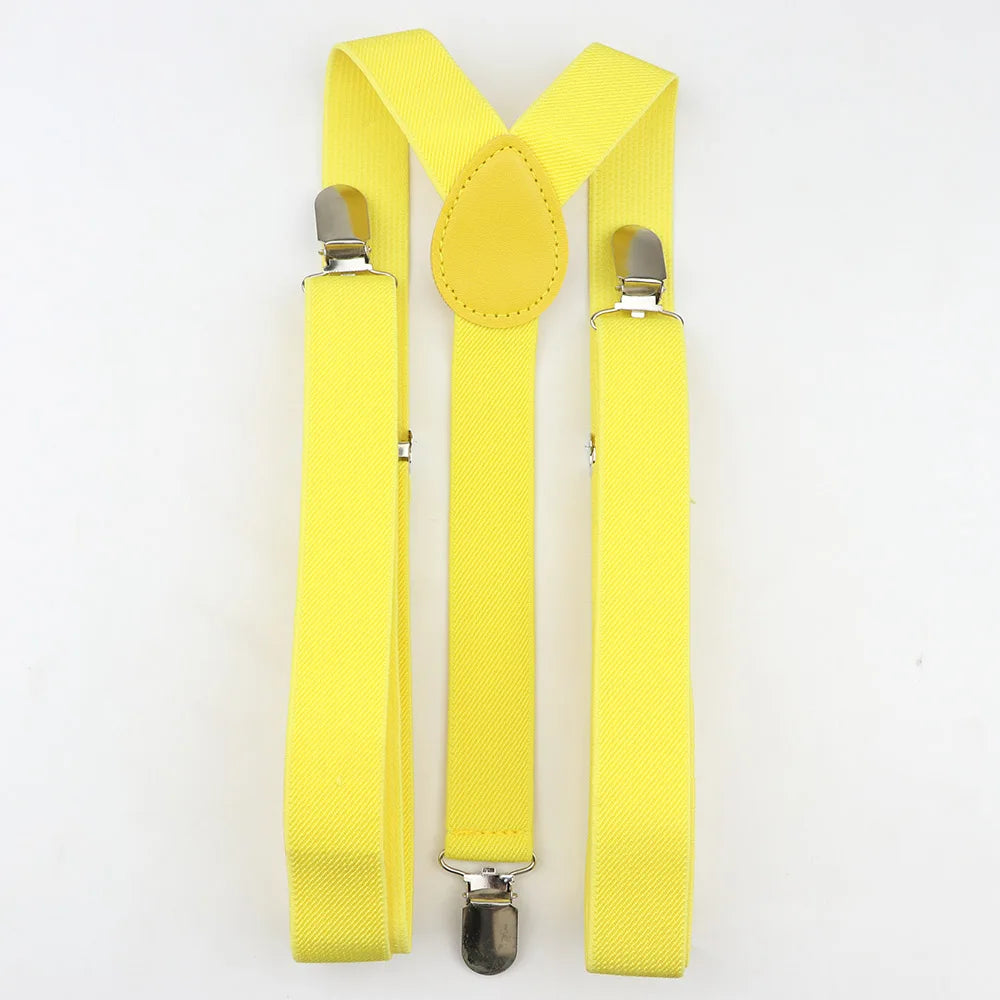 Solid Color Man's Belt Men Women Suspenders Polyester Y-Back Braces Adjustable Elastic