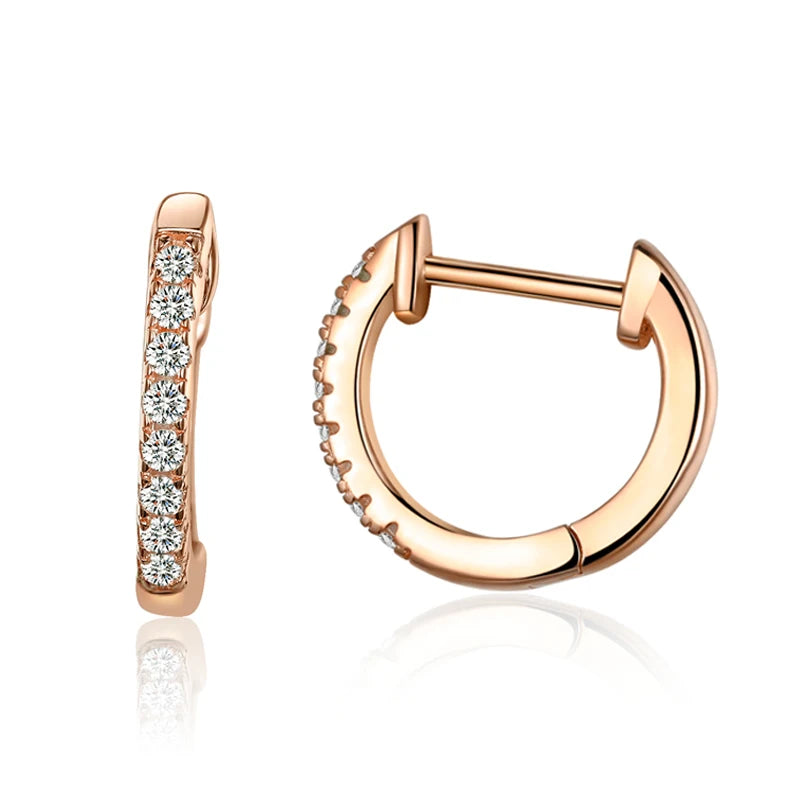 WOSTU 925 Sterling Silver Classic Round Silver Hoop Earrings Authentic Clear Zircon Earrings for Women Jewelry CQE498