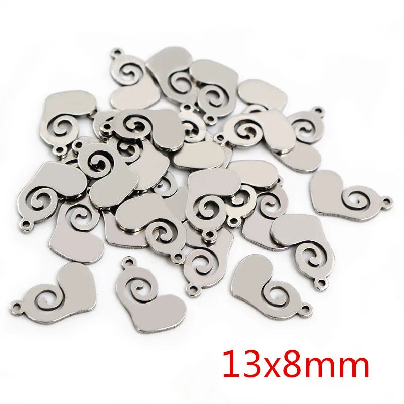 30pc/Lot 316 Stainless Steel Five-Pointed Star Cute Necklace Pendant Charms Small Cat Dolphin Fish Charms for DIY Jewelry Making