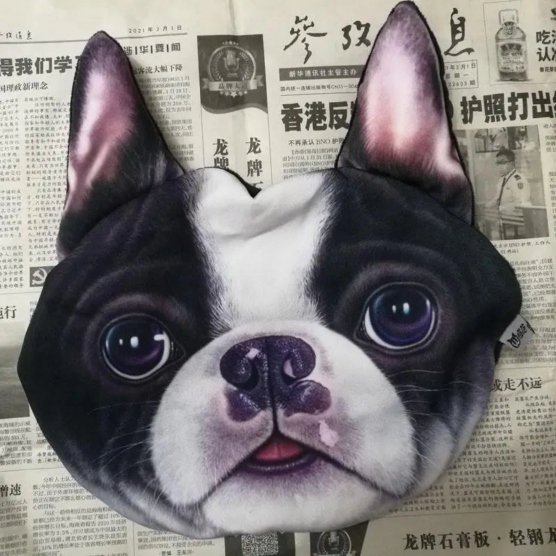 Newest 2024 3D Printed Dog Cat Face Car Headrest Neck Rest Auto Neck Safety Cushion Car Neck Support Headrest Without Filler