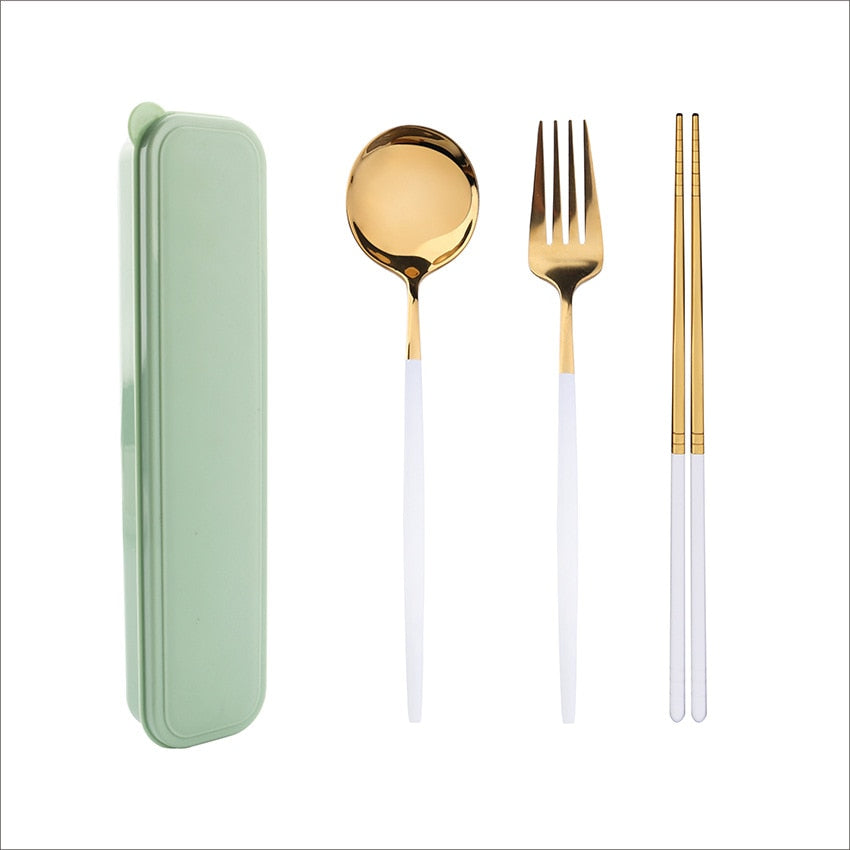 TUUTH Dinner Set Cutlery Stainless Steel Tableware Knife Fork Spoon Dinnerware Set With Box Western Dinner Tools