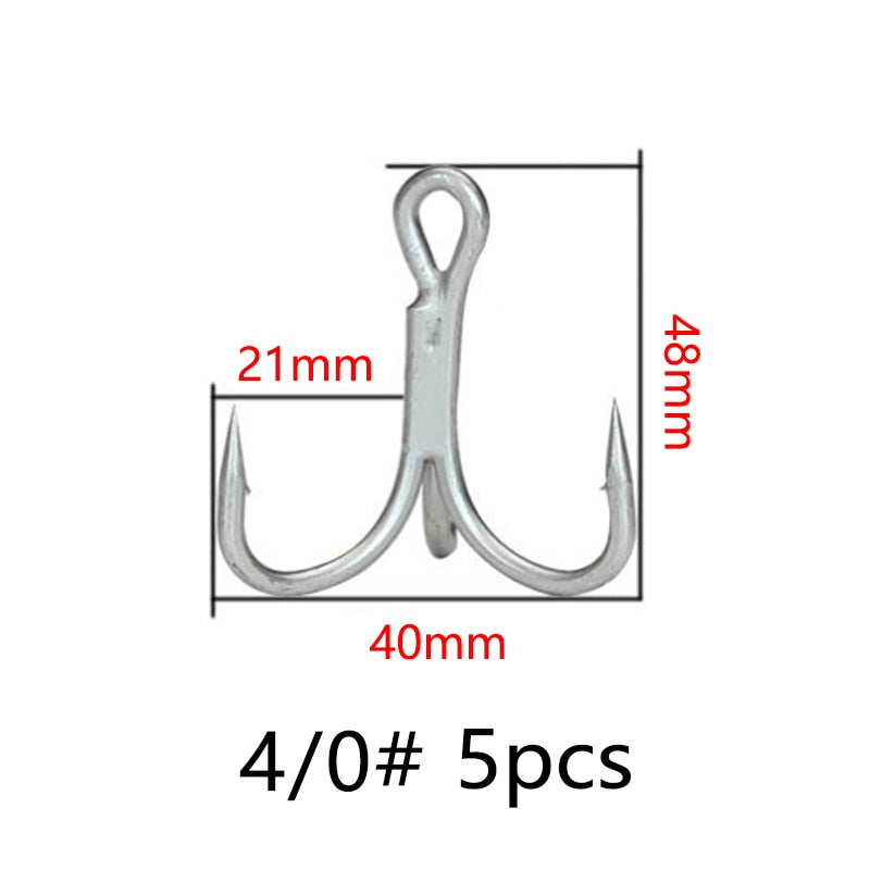 Balleo 5/10pcs Sharp Quadruple Reinforced Triple Anchor Hook Treble Three Fishing Hooks 4X Times Lure Three Fork Three Claw Hook