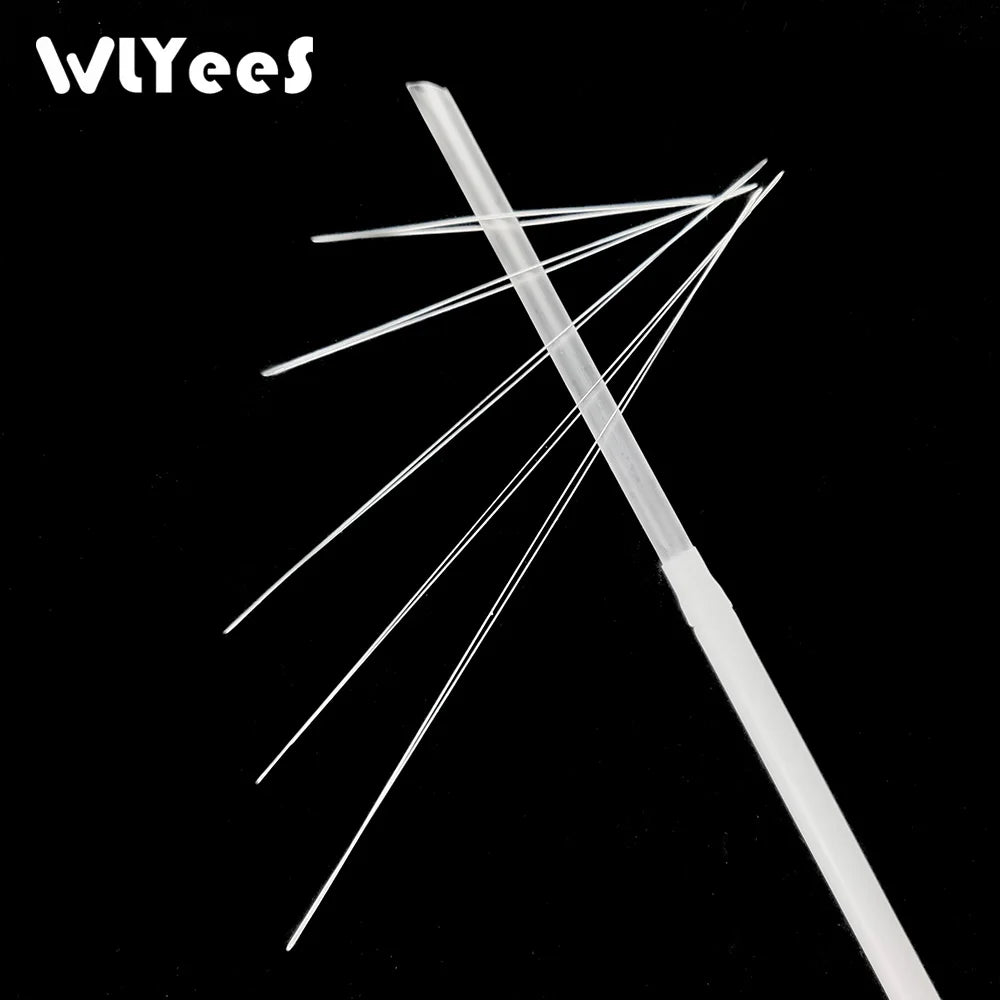 WLYeeS 5Pcs Central Opening Curved Beading Needles Stainless Steel Tools Pins for Bead Threading String Cord Easy Jewelry Making