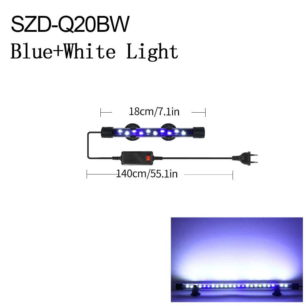 18-54cm Aquarium Light Fish Tank Submersible Light Lamp Waterproof Underwater LED Lights Aquarium Lighting