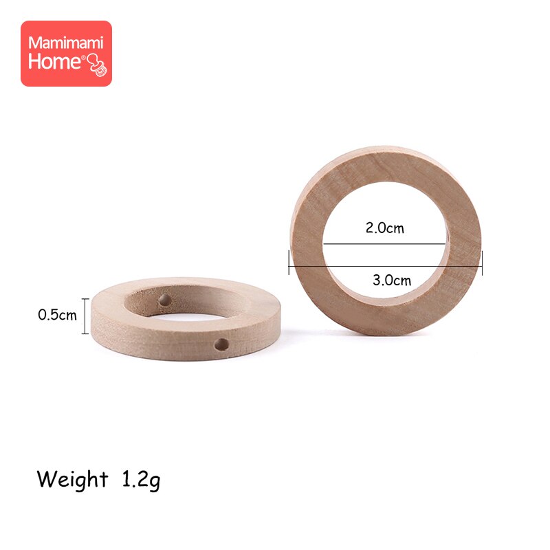 20PCS 25*8MM Wood Teether DIY Crafts for Baby Nursing Bracelets Necklace Wooden Rings Children'S Goods Teething Wooden Blank Toy