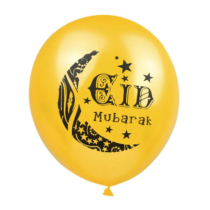 10Pcs Eid Mubarak Latex Balloon Ramadan Kareem Decoration Air Globos Ramadan Mubarak Muslim Islamic Festival Party Supplies 2024