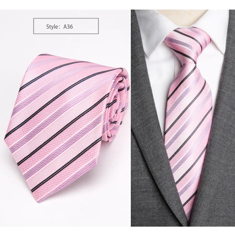 20 Style Formal Ties Business Vestidos Wedding Classic Men's Tie Stripe Grid 8cm Corbatas Dress Fashion Accessories Men Necktie