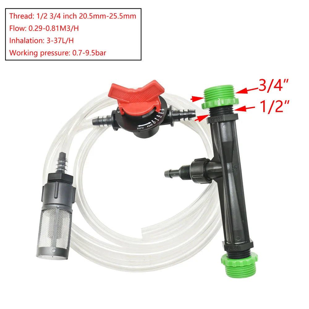 Irrigation Venturi Fertilizer Injector Male 3/4 1/2 1" 1.5" Automatic Fertilizer Kit Irrigation Venturi Mixer Injectors 1pcs