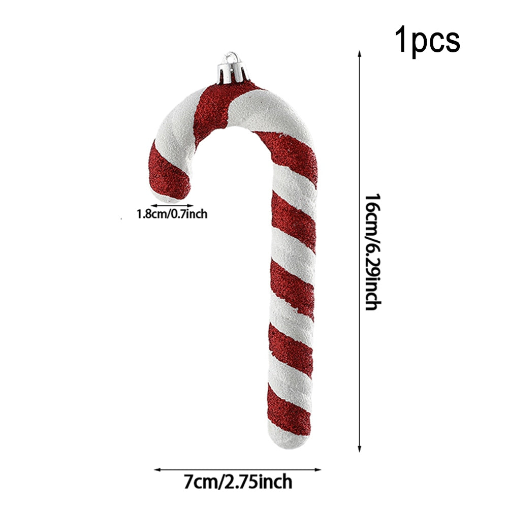 Multi Size Red and White Christmas Candy Canes Christmas Balls Christmas Tree Pendant Family Christmas Decoration New Year
