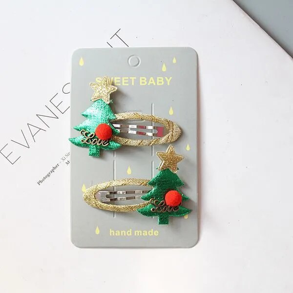 Christmas Hairpin Set Children Hair Accessories Holiday Princess Christmas Hairpin Girl Hair Accessories Side Clip