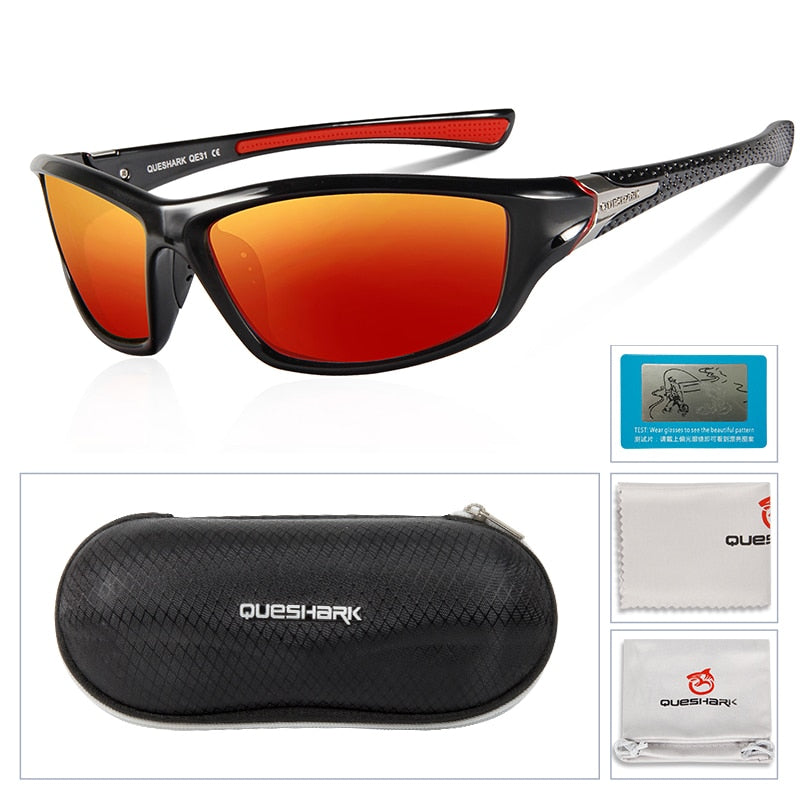 QUESHARK Women Men HD Polarized Ultralight Fishing Sunglasses Sports MTB Bicycle Eyewear Riding Road Bike Cycling Glasses