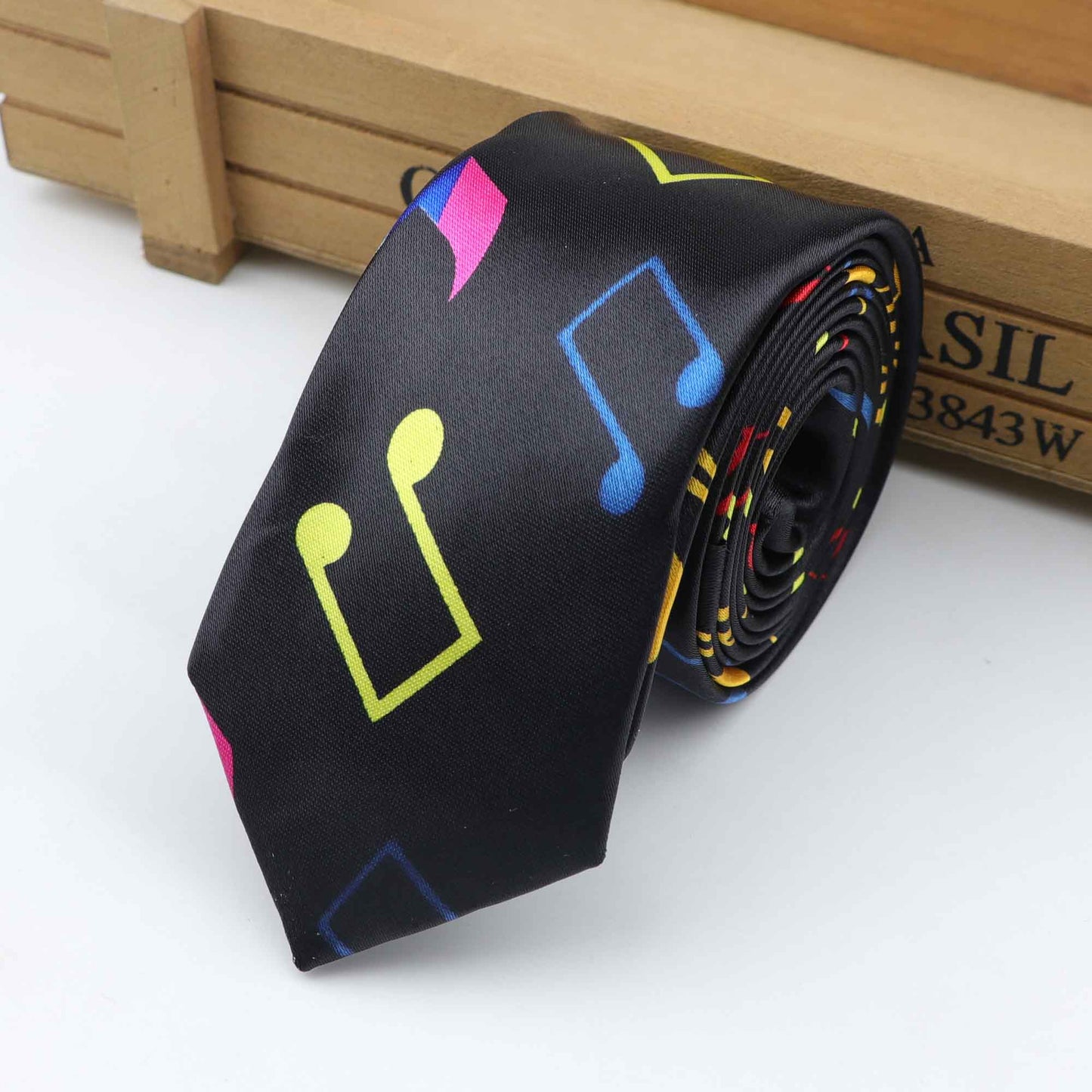Men's Fashion Neckties Helloween Festival Christmas Tie Soft Designer Character Necktie Music Score Piano Guitar