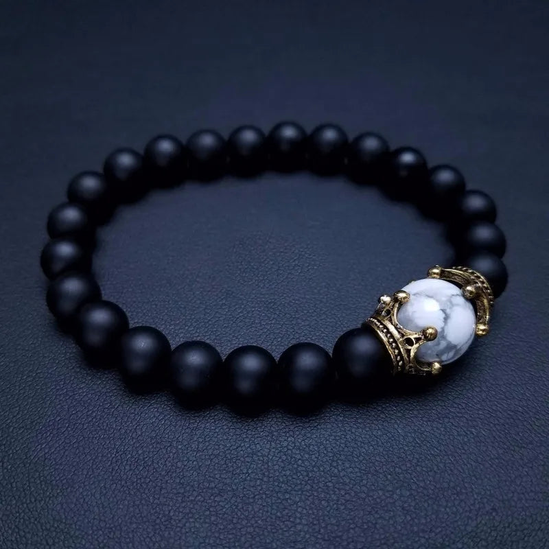Charm Bracelet for Men Fashion Luxury Antique Crown High Quality Tiger Eye Stone Bead Bracelets Jewelry Male Pulseira Bileklik
