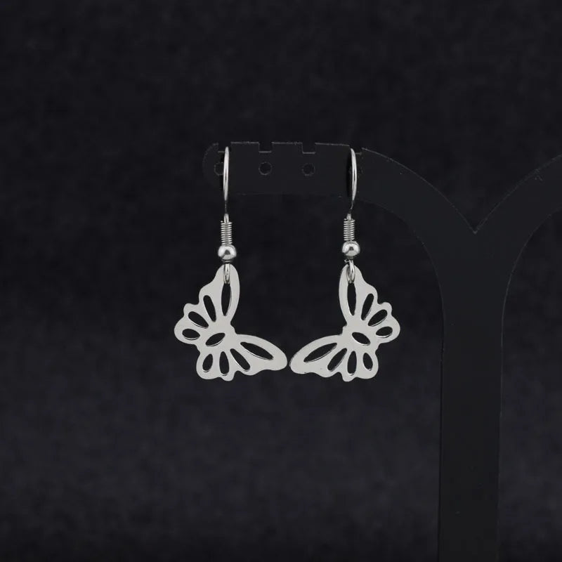 Men Punk Earrings Feather Tassel Long Chain Pendant Stainless Steel Stud Earring Trend Rock Hipster Ear Clip
