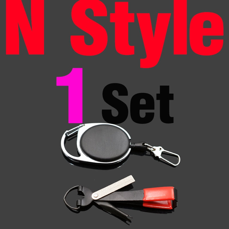 MNFT Pro Fast Tie Fishing Quick Knot Tool Nail Knotter Tying Line Cutter Clipper Nipper W/ Zinger Retractor Tackle Accessories