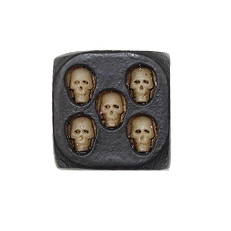 New 5pcs/Set 18mm Resin Skull Dice Statue Halloween Board Game Dice Office Desk Decor Toy Halloween Party Decoration
