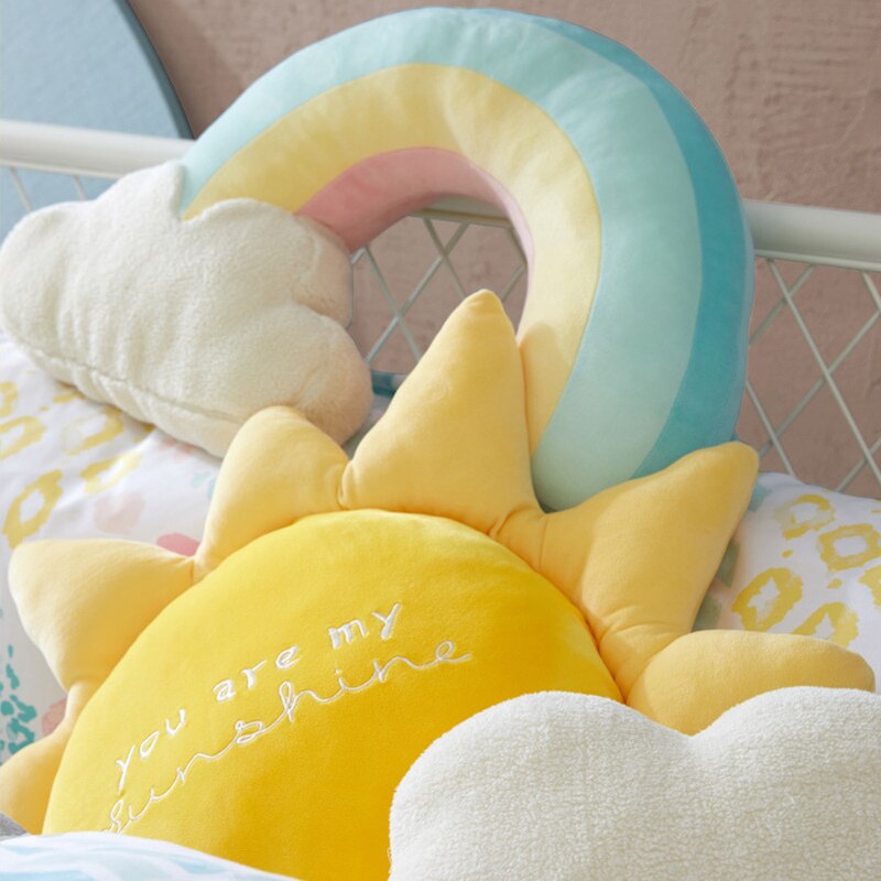 Cute Creative Rainbow Sun Cloud Plush Toy Stuffed Sun Cloudy Natural Weather Soft Doll Home Decoration Pillow Kids Toys