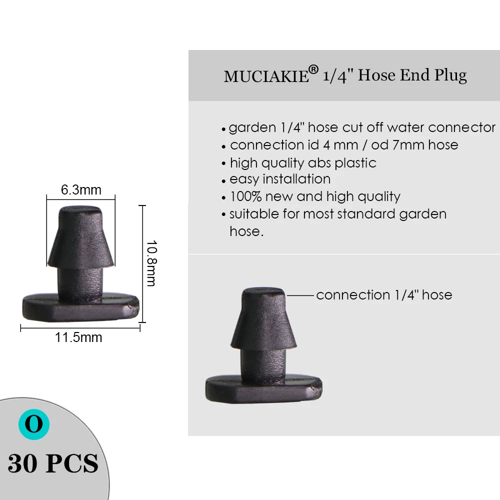MUCIAKIE Sprinkler Irrigation 1/4 Inch Barb Tee Single Double Barb Barbed Water Pipe Connectors for 4/7mm Hose Garden Fitting