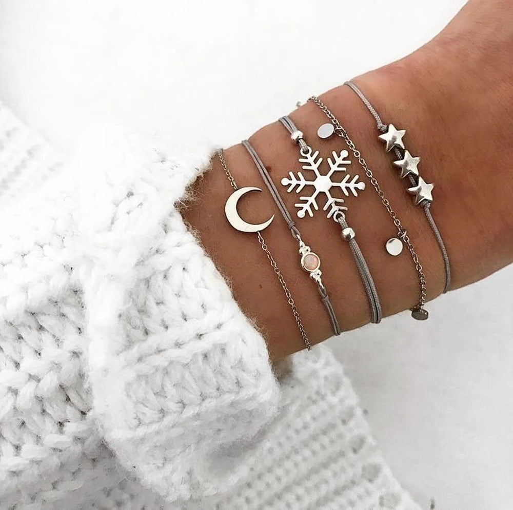 Boho Rope Bracelets & Bangles for Women Bohemian Beaded Charm Bracelet Femme Se Multilayer Jewelry Accessories Bijoux