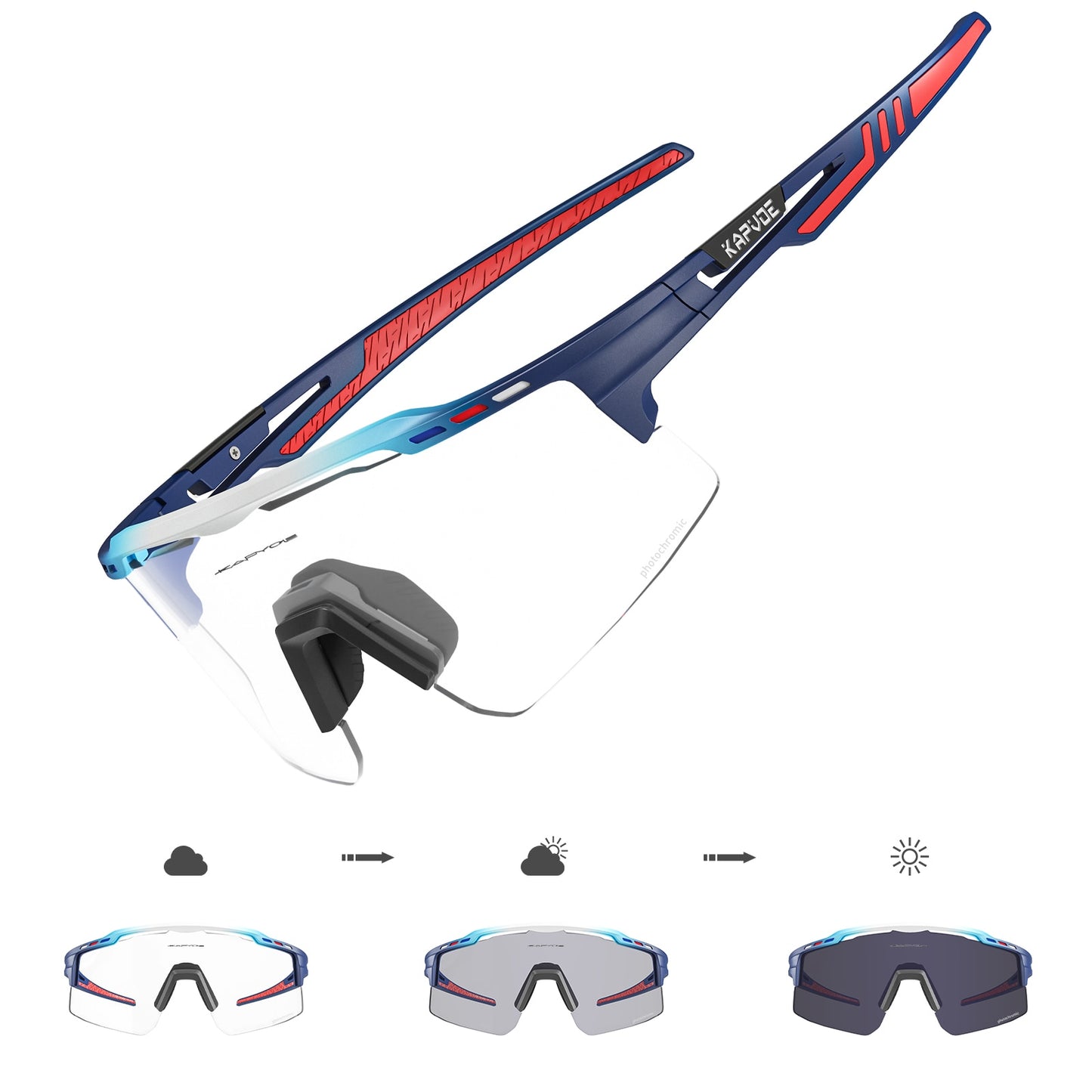Kapvoe New Photochromic Men Women Sunglasses MTB Road Cycling Glasses Outdoor Sports Glasses UV400 Bicycle Eyewear Bike Goggles