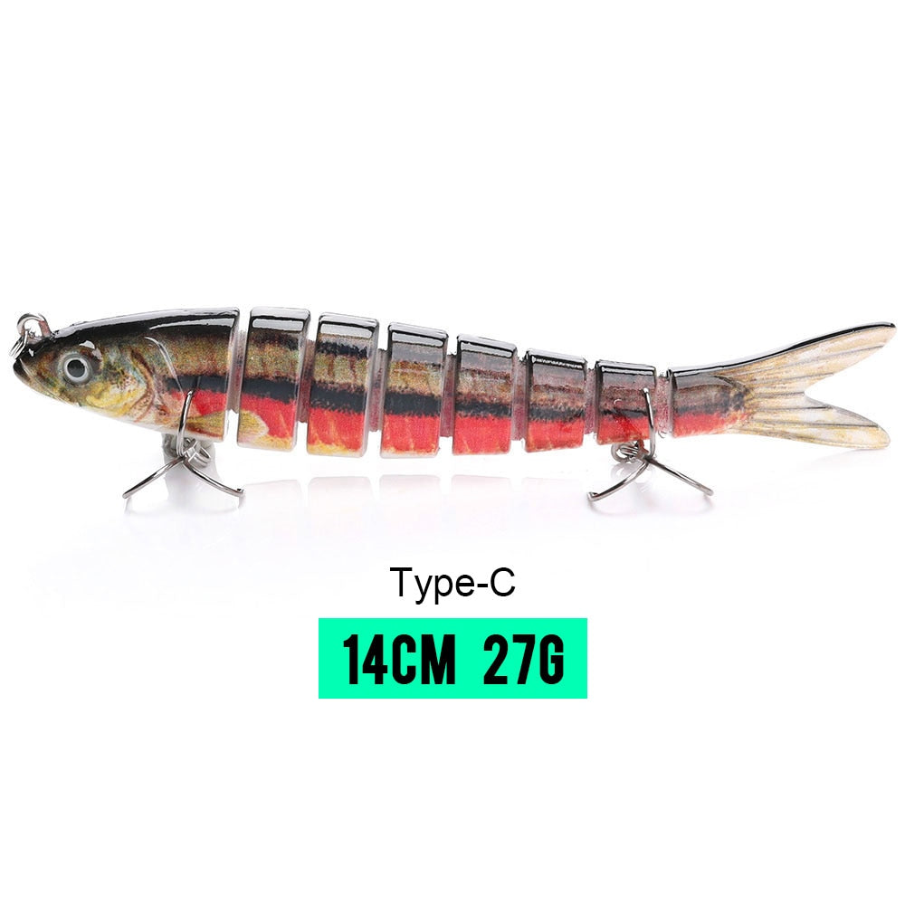 VTAVTA 10/14cm Sinking Wobblers Fishing Lures Jointed Crankbait Swimbait 8 Segment Hard Artificial Bait for Fishing Tackle Lure
