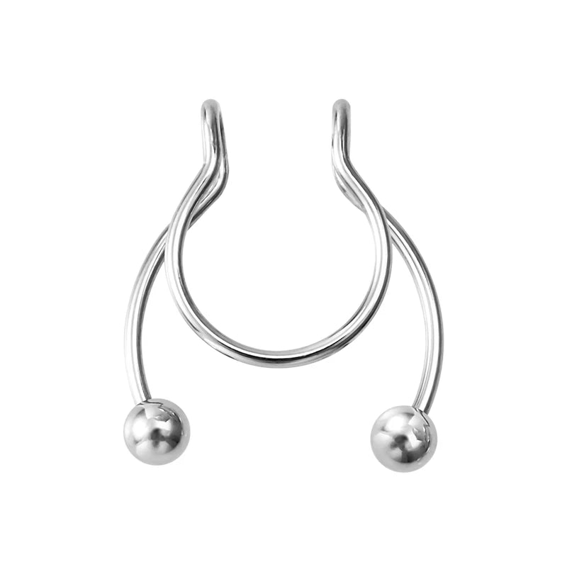 1-5pcs Steel 20G Dainty Faux Nose Rings Fake Septum Rings Hoop Nostril Piercing Fake Clip on Nose Rings Oreja Piercings Jewelry